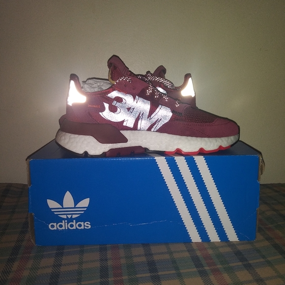 New 3M X Adidas Nite Jogger "Burgundy" Size 6 - Picture 7 of 7